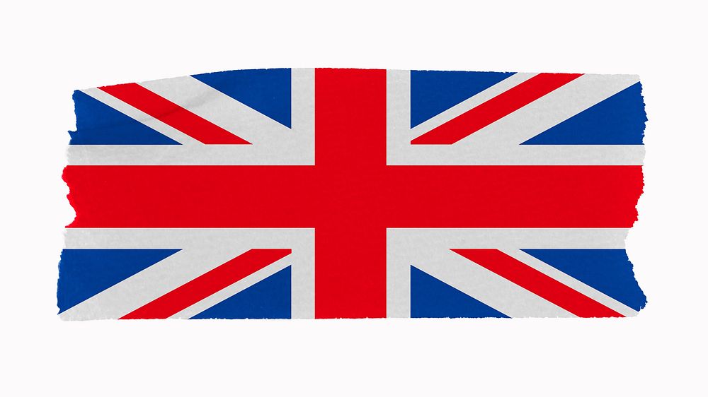 UK flag, washi tape, off white design