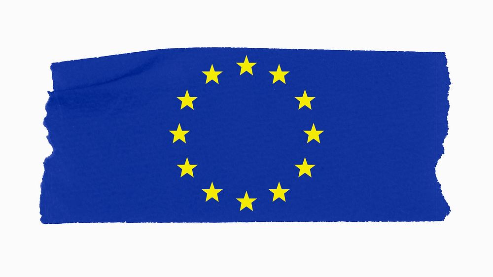 European Union flag, washi tape, off white design