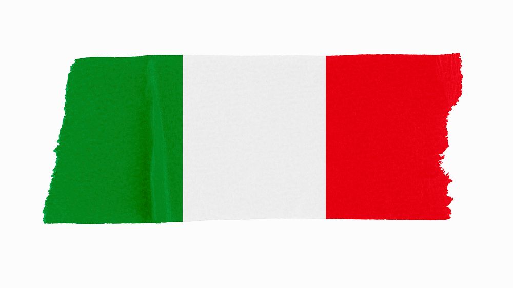 Italy's flag, washi tape, off white design