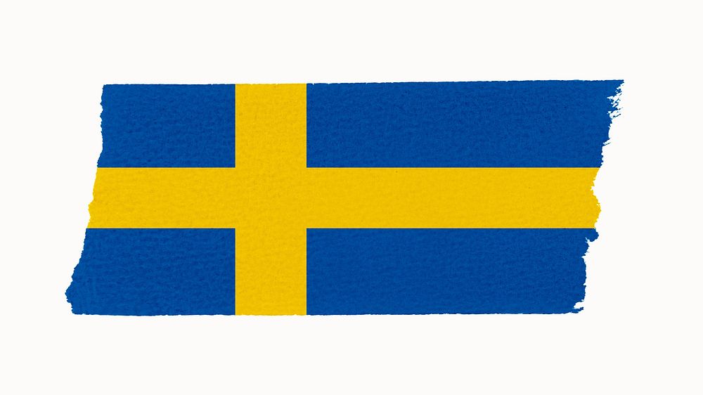 Sweden's flag, washi tape, off white design