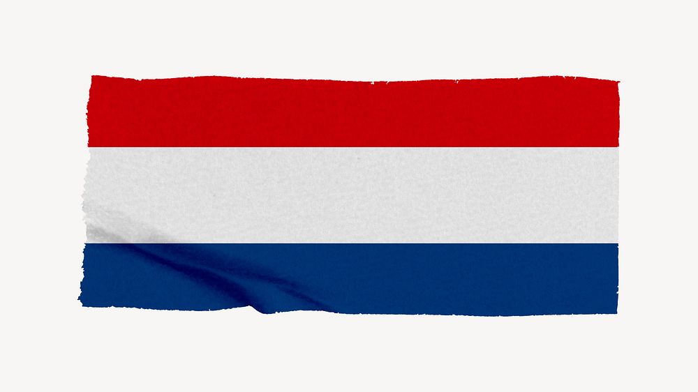 Netherlands's flag, washi tape, off white design