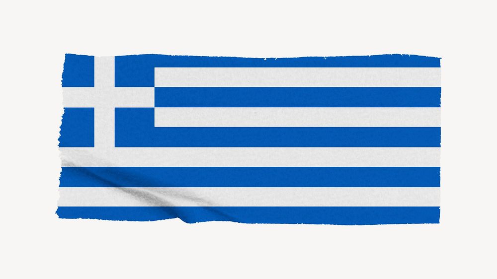 Greece's flag, washi tape, off white design
