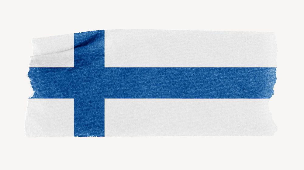 Finland's flag, washi tape, off white design