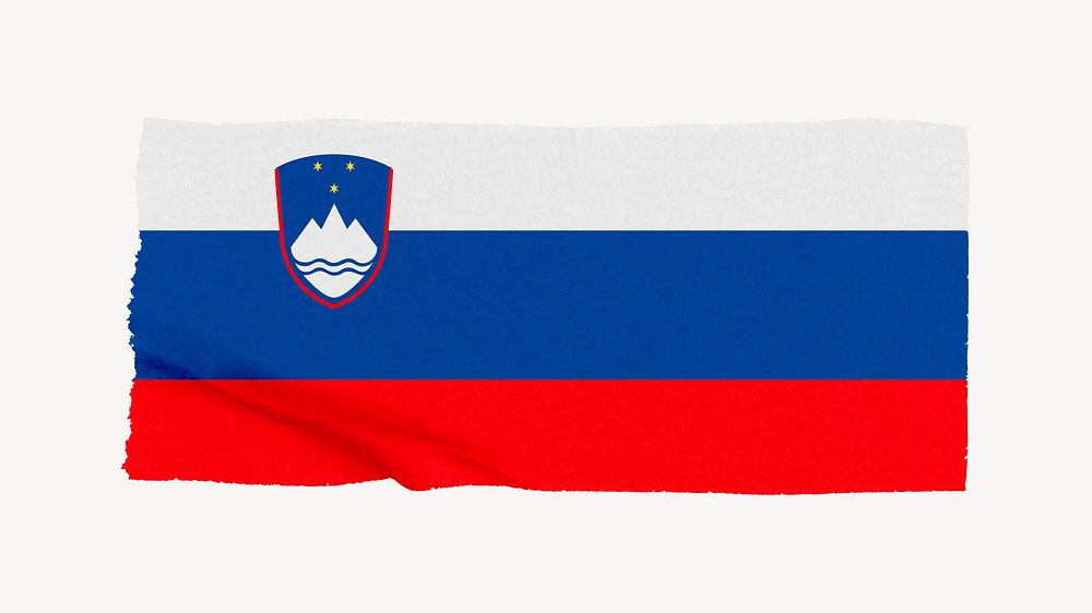 Slovenia's flag, washi tape, off white design