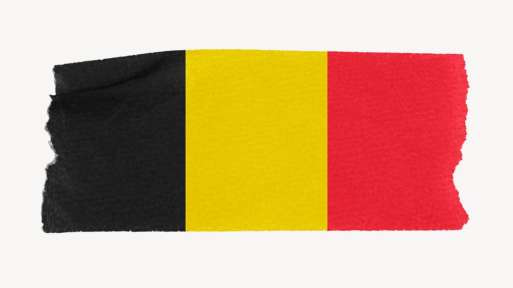 Belgium's flag, washi tape, off white design