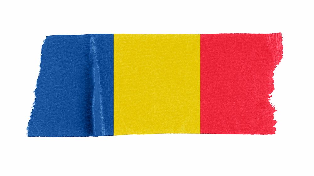 Romania's flag, washi tape, off white design
