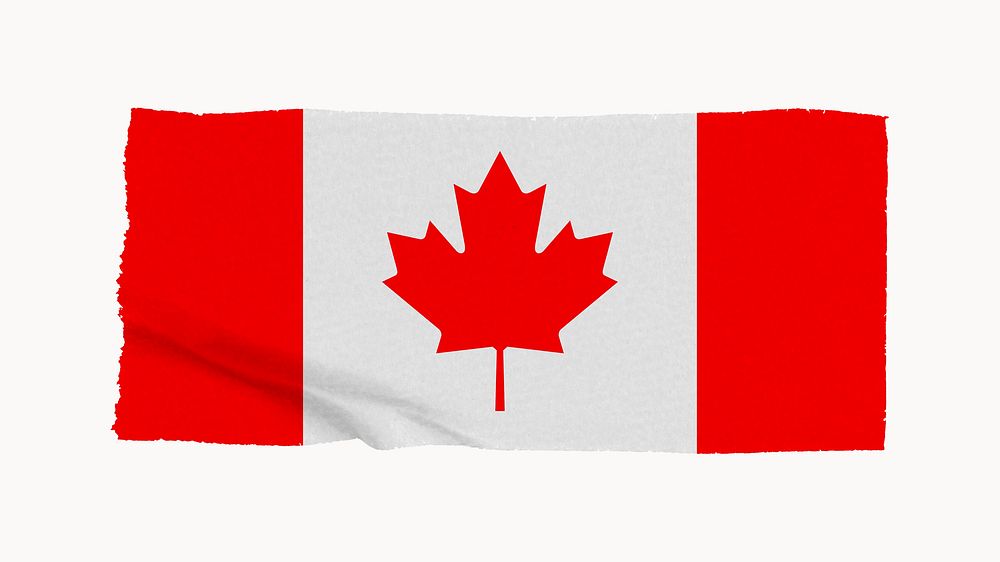 Canada's flag, washi tape, off white design