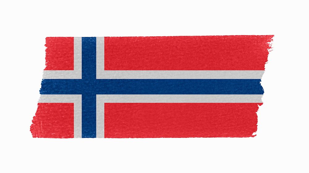 Norway's flag, washi tape, off white design