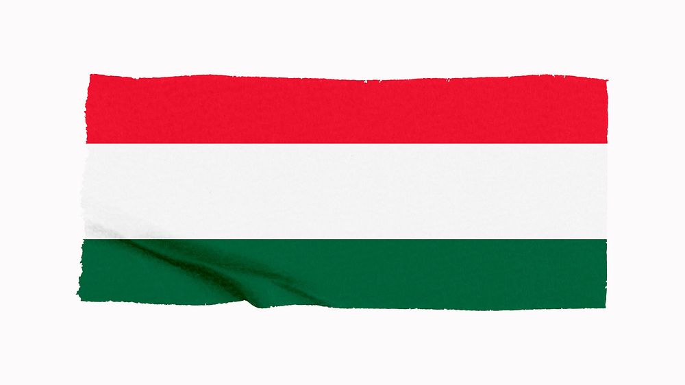 Hungary's flag, washi tape, off white design