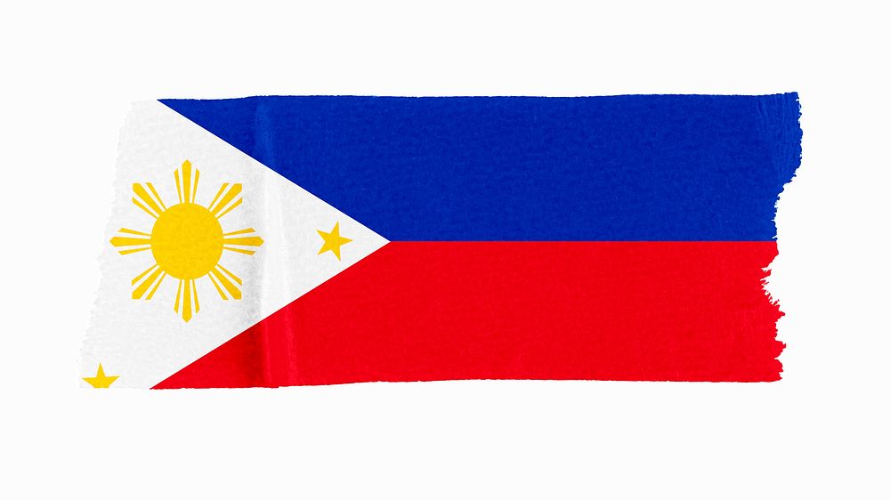 Philippines's flag, washi tape, off white design