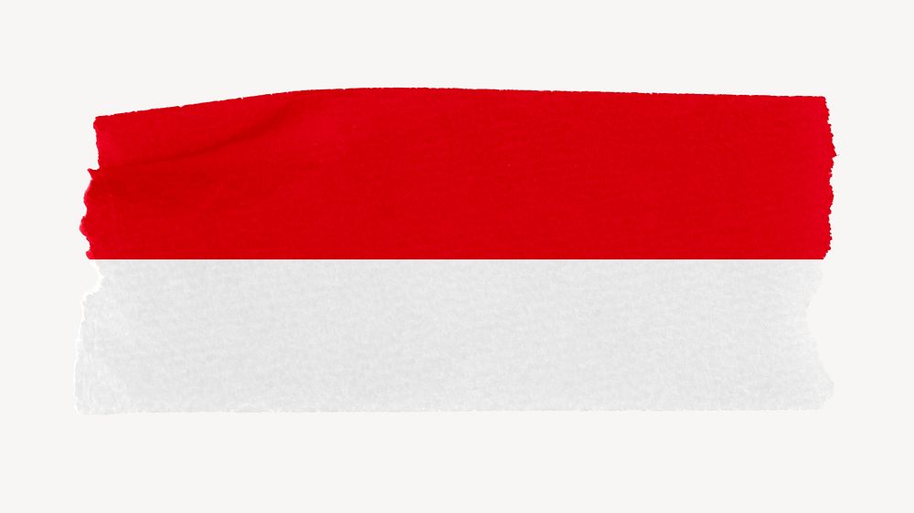 Indonesia's flag, washi tape, off white design