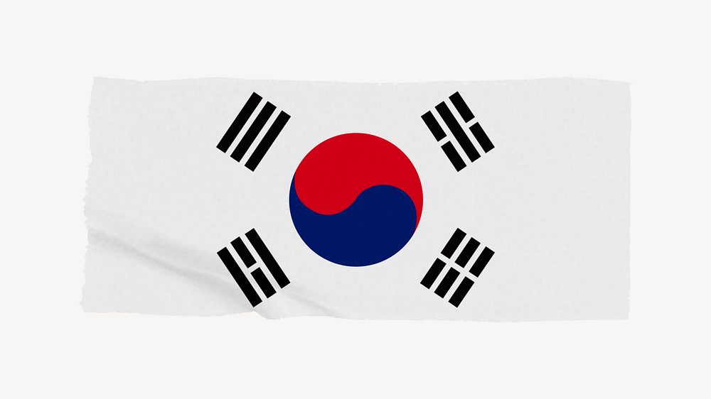Korea's flag, washi tape, off white design