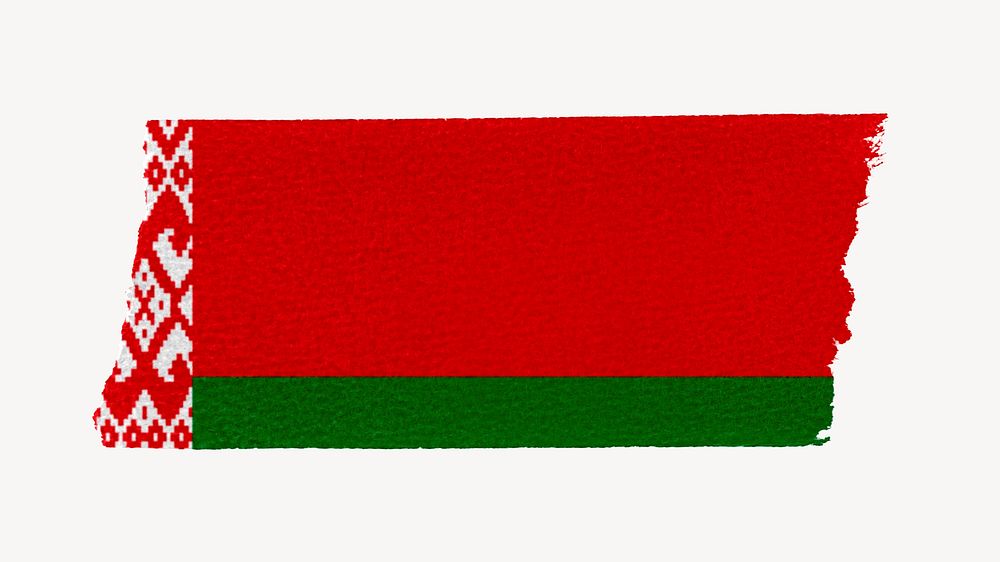 Belarusian flag, washi tape, off white design