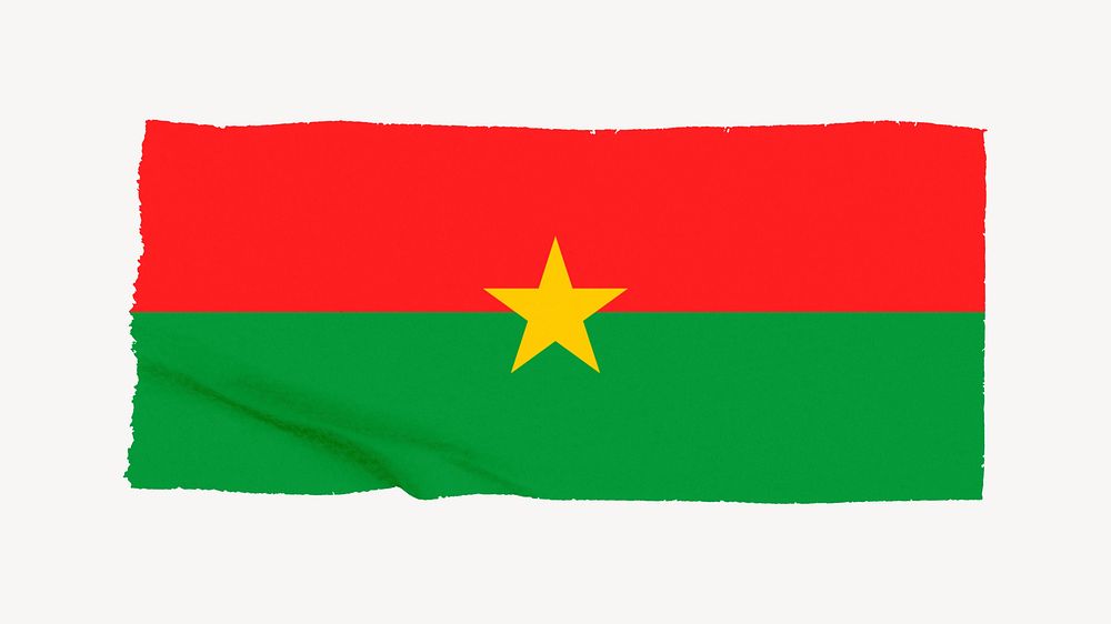 Burkina Faso's flag, washi tape, off white design