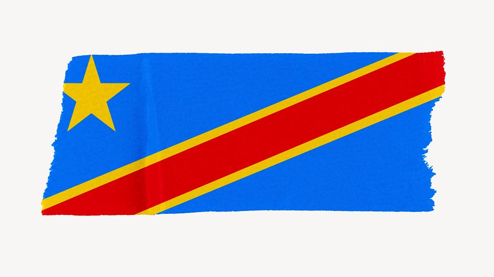 Congolese flag, washi tape, off white design