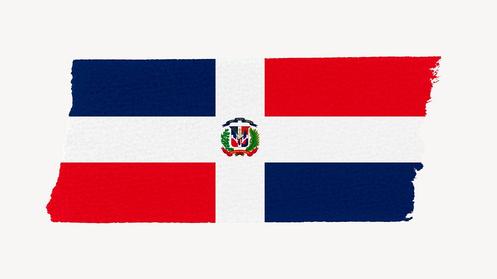 Dominican flag, washi tape, off white design