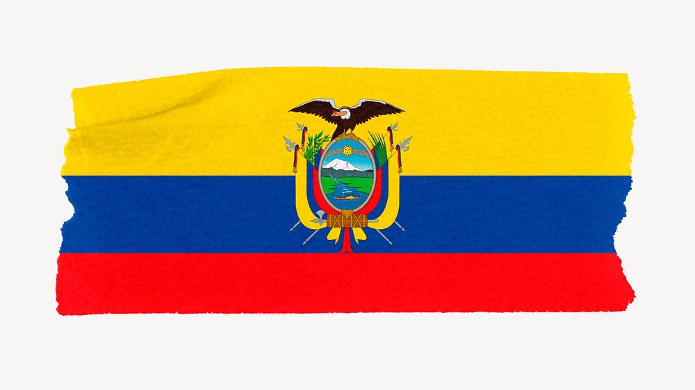 Ecuadorian flag, washi tape, off white design