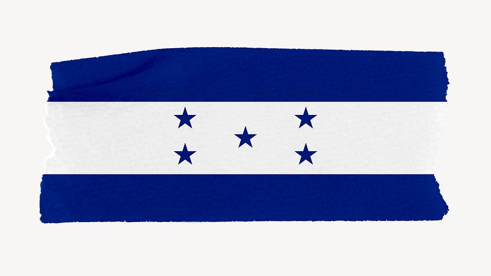 Honduran flag, washi tape, off white design