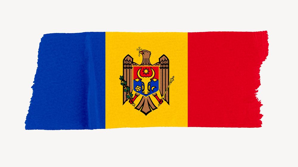 Moldovan flag, washi tape, off white design