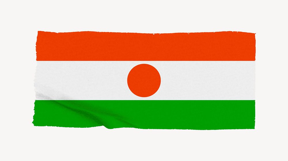 Niger flag, washi tape, off white design