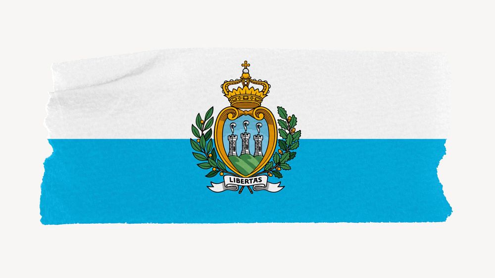 San Marino flag, washi tape, off white design