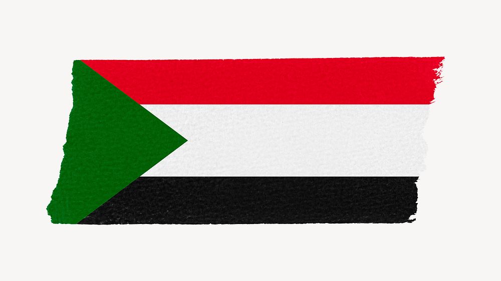 Sudan's flag, washi tape, off white design