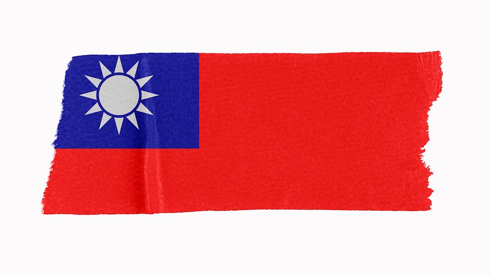 Taiwanese flag, washi tape, off white design