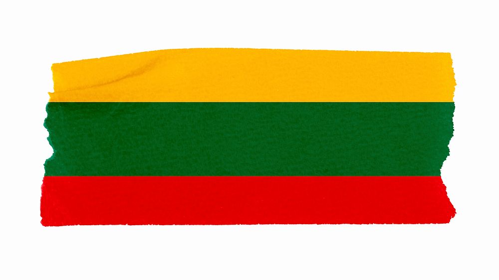 Lithuania's flag, washi tape, off white design