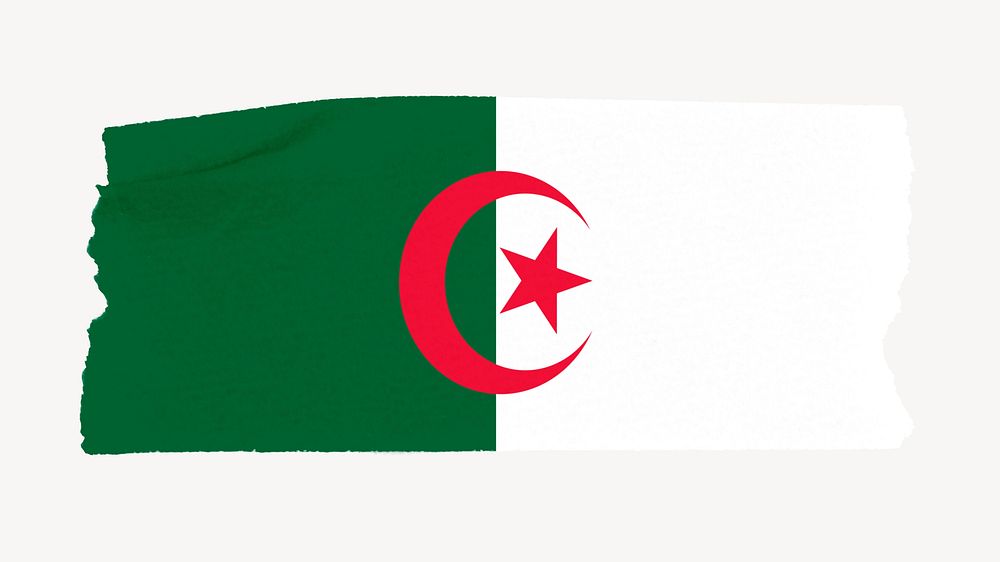 Algeria's flag, washi tape, off white design