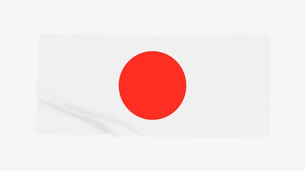 Japan's flag, washi tape, off white design