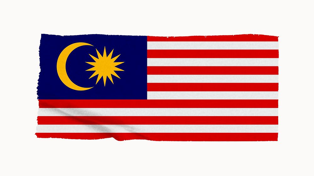 Malaysia's flag, washi tape, off white design