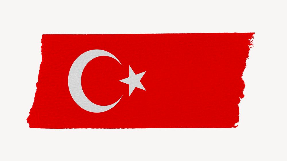 Turkey's flag, washi tape, off white design