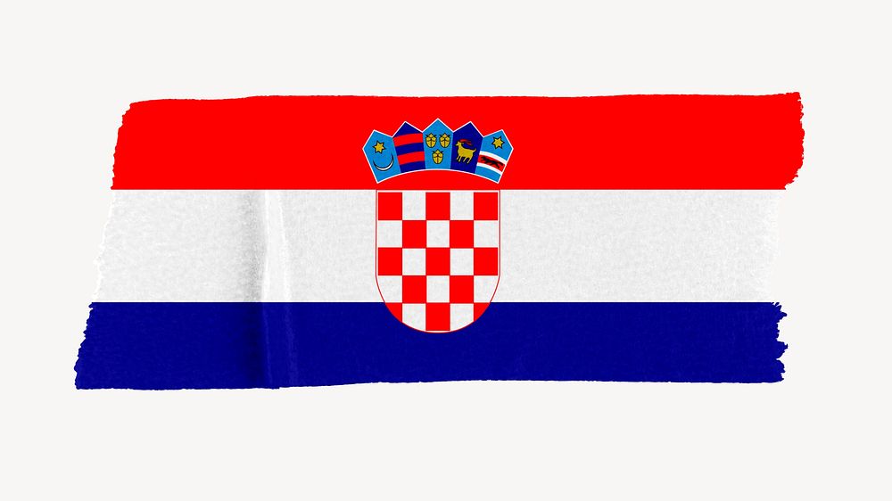 Croatia's flag, washi tape, off white design