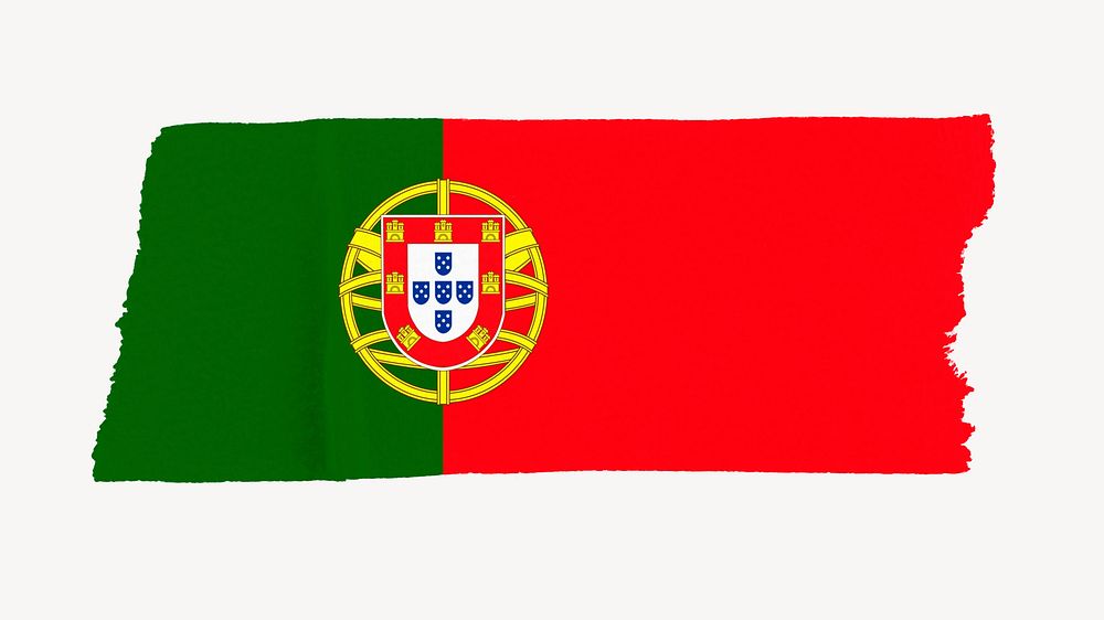 Portugal's flag, washi tape, off white design