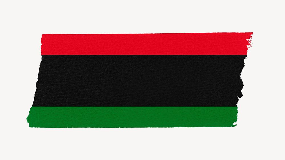 Pan-African flag, washi tape, off white design