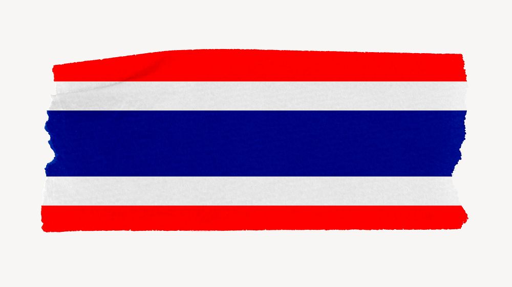Thailand&rsquo;s flag, washi tape, off white design