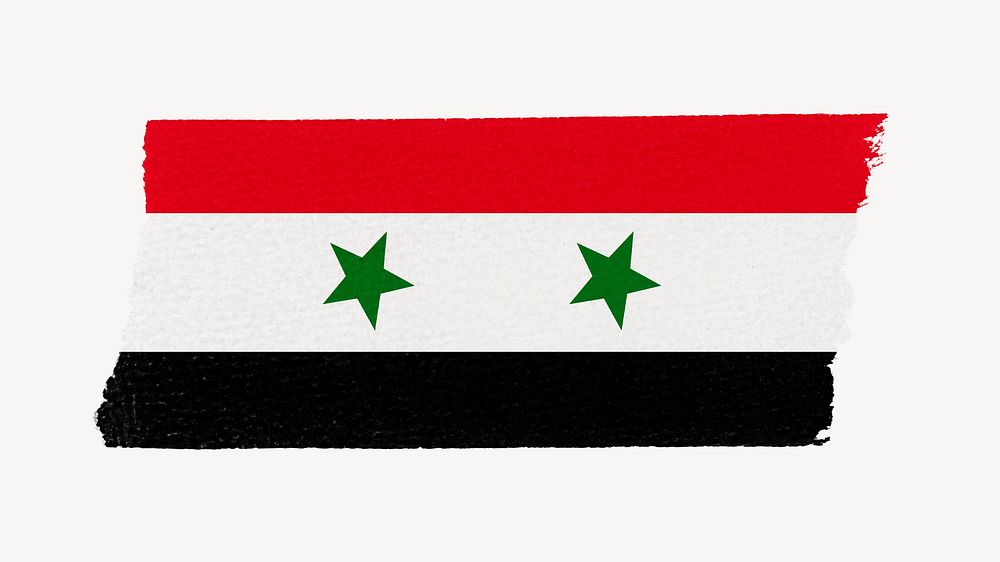 Syria's flag, washi tape, off white design