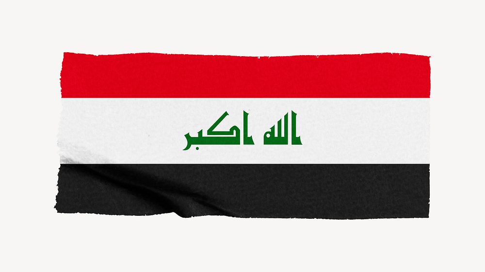 Iraq's flag, washi tape, off white design