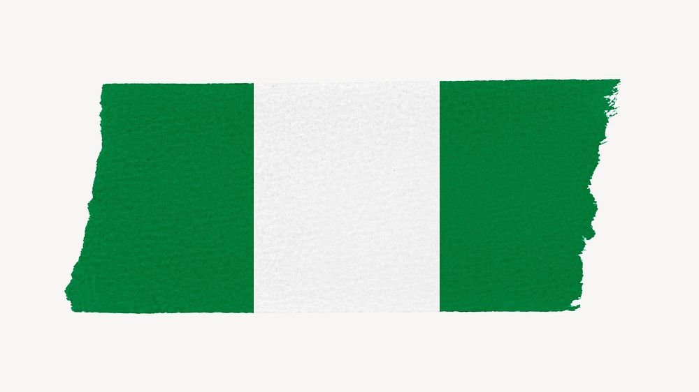 Nigeria's flag, washi tape, off white design