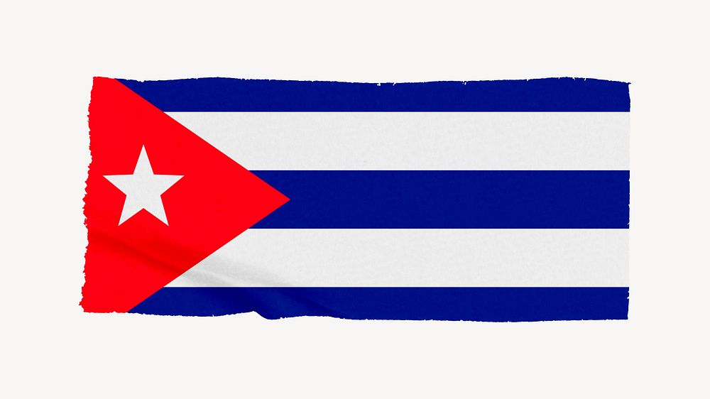 Cuba's flag, washi tape, off white design