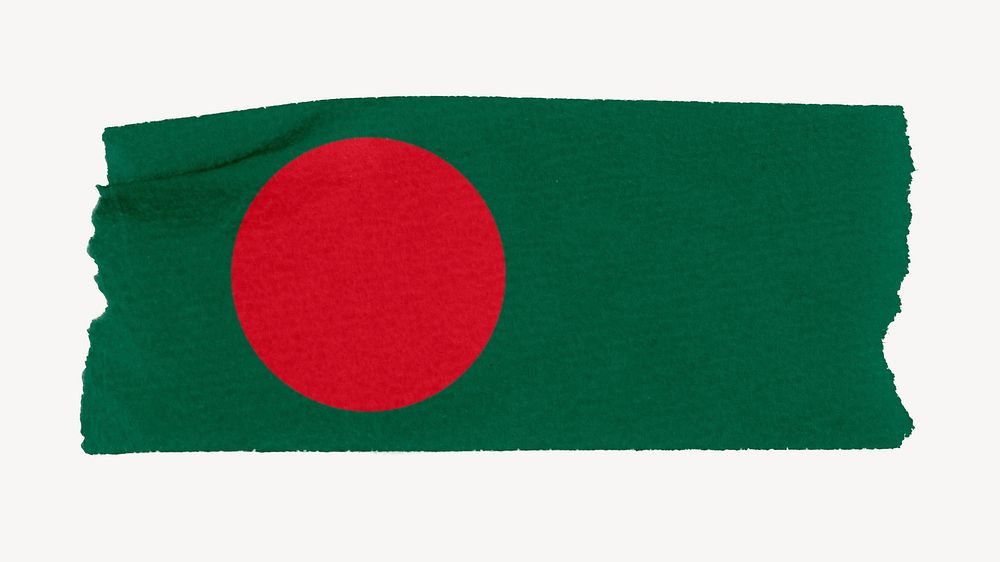Bangladesh's flag, washi tape, off white design