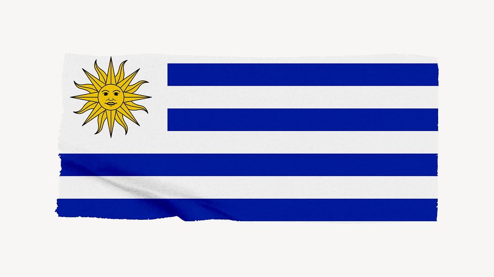 Uruguay's flag, washi tape, off white design