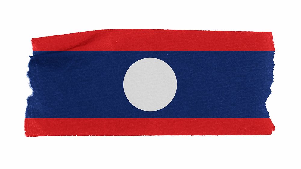 Laotian flag, washi tape, off white design