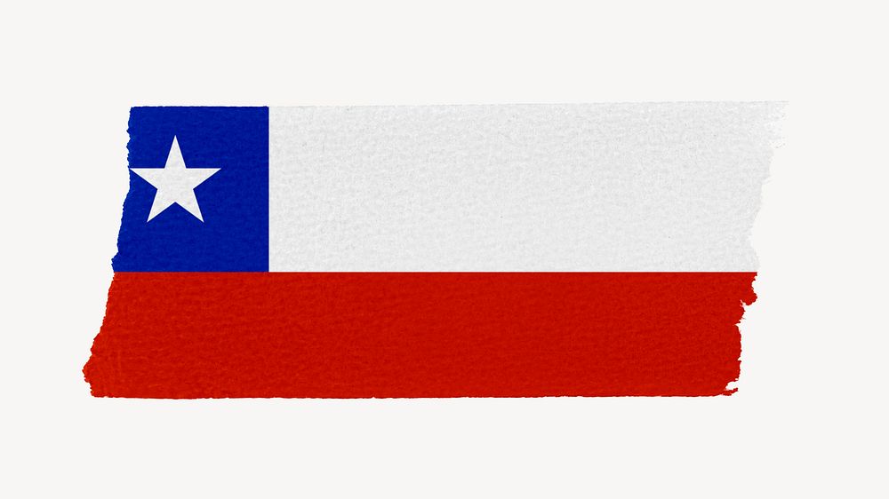 Chile's flag, washi tape, off white design