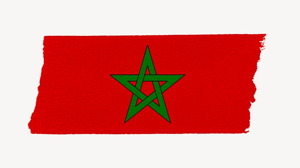 Morocco's flag, washi tape, off white design