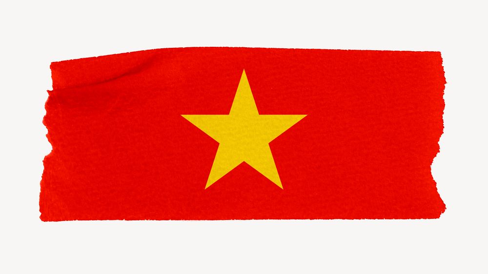 Vietnam's flag, washi tape, off white design
