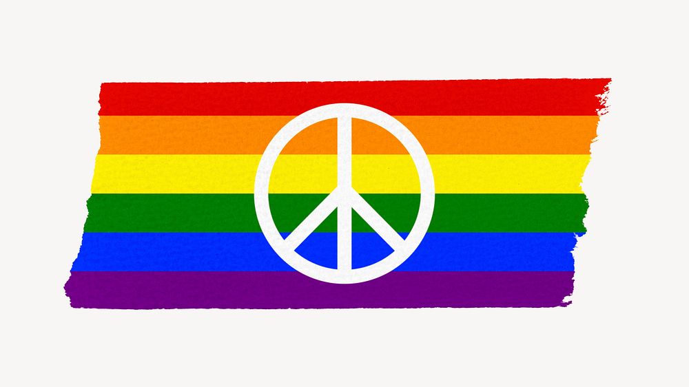 Rainbow flag, washi tape, off white design
