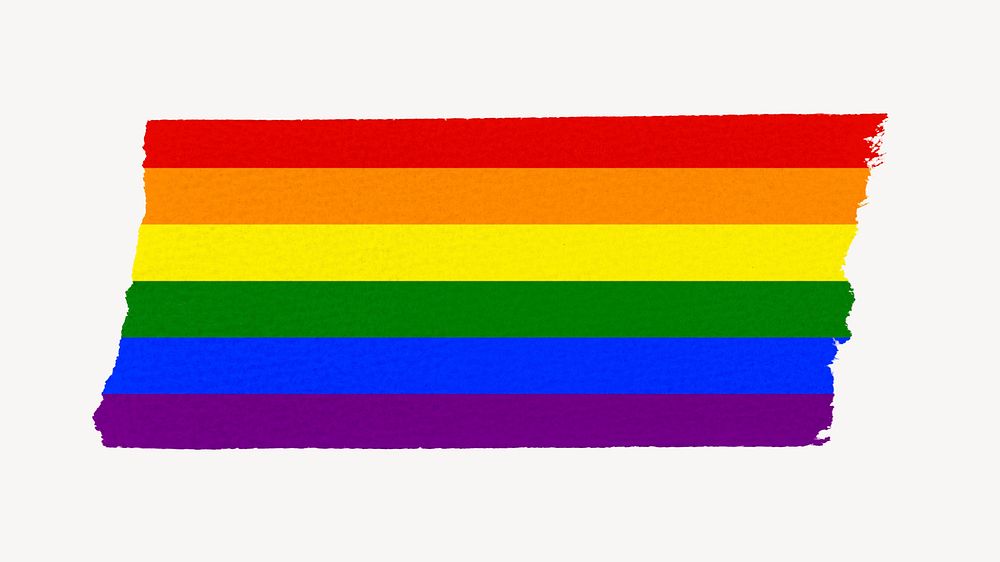 Rainbow flag, washi tape, off white design