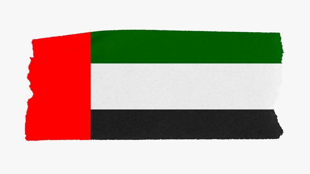 UAE flag, washi tape, off white design