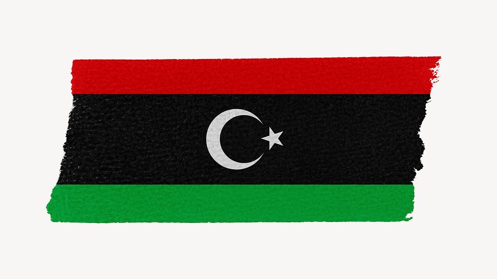 Libya's flag, washi tape, off white design